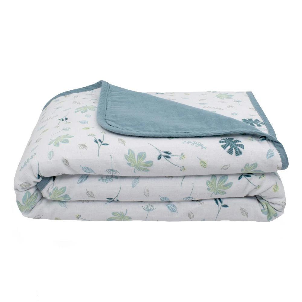 Living Textiles Organic Muslin Pram Blanket Banana Leaf